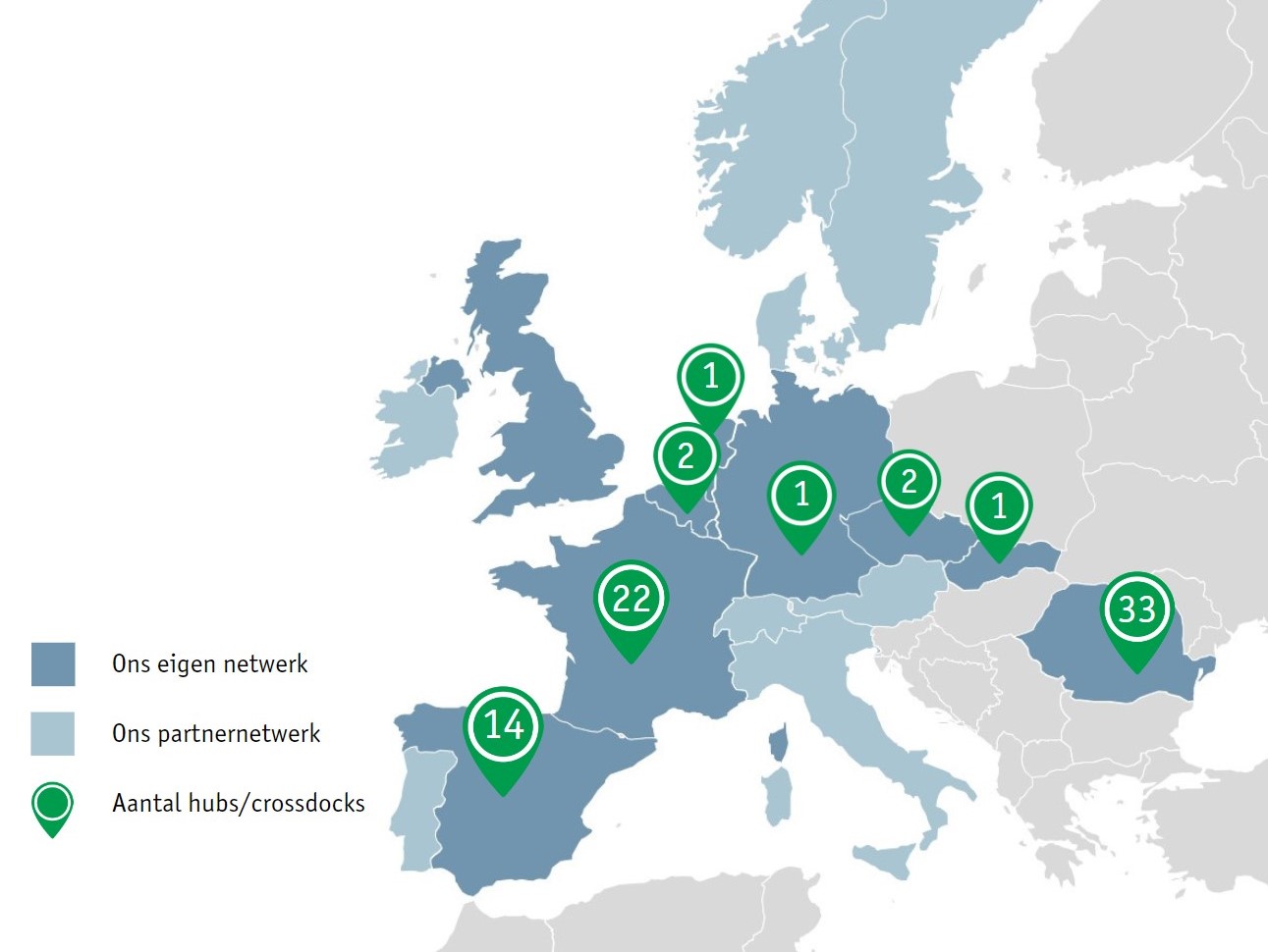 Eurotranspharma Network Map in Dutch - 2023 