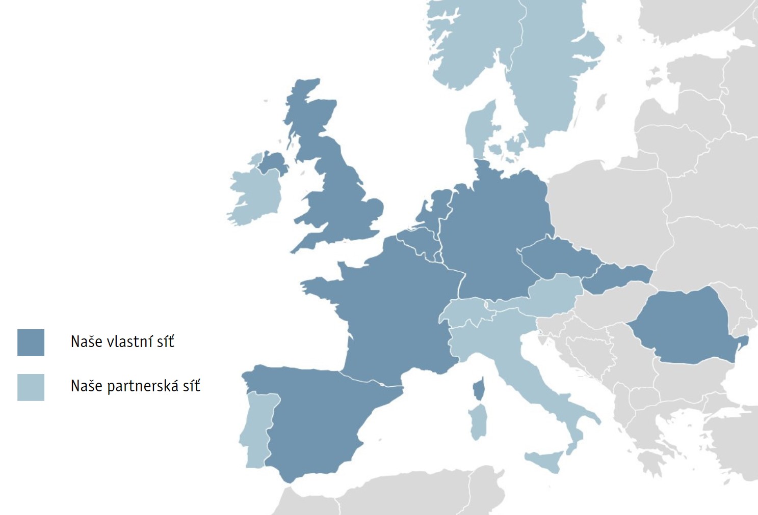 Eurotranspharma European presence Map in Czech  - 2023